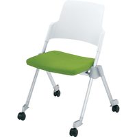 【組立設置込】コクヨ アンフィ 会議イス 水平・垂直スタック 背ヌード 肘なし キャスター付 イエローグリーン CK-670CKZLC-W 1脚（直送品）