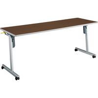 【組立設置込】コクヨ リスマ 会議テーブル フラップテーブル 幅1800×奥行600×高さ720mm ブラウン KT-1101M55N3 1台（直送品）
