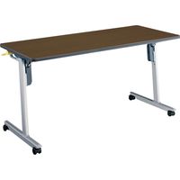 【組立設置込】コクヨ リスマ 会議テーブル フラップテーブル 幅1500×奥行600×高さ720mm ブラウン KT-1103M55N3 1台（直送品）