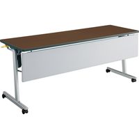 【組立設置込】コクヨ リスマ 会議テーブル フラップテーブル パネル付 幅1800×奥行600×高さ720mm ブラウン 1台（直送品）