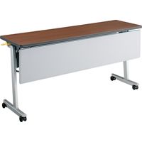 【組立設置込】コクヨ リスマ 会議テーブル フラップテーブル パネル付 幅1500×奥行450×高さ720mm ブラウン 1台（直送品）
