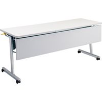【組立設置込】コクヨ リスマ 会議テーブル フラップテーブル 棚・パネル付 幅1800×奥行600×高さ720mm ホワイト 1台（直送品）