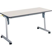 【組立設置込】コクヨ リスマ 会議テーブル フラップテーブル 棚付 幅1500×奥行600×高さ720mm ナチュラルグレー 1台（直送品）