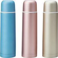 【3個セット】真空ステンレスボトル（480ml・メタリック） JM-723   シャンパンゴールド・ローズピンク・ブルー（直送品）