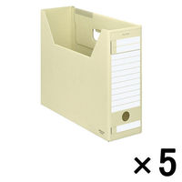 コクヨ ファイルボックス-FS Dタイプ A4ヨコ 背幅102mm 黄 A4-LFD-Y 1袋（5冊入）（わけあり品）