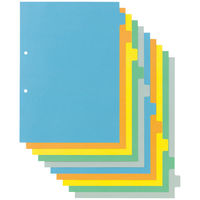 全面ラミネートカラーインデックス2穴 A4タテ 10山 10組 アスクル オリジナル（わけあり品）