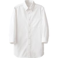 セブンユニフォーム ボタンダウン7分袖シャツ ホワイト LL CH4464-0 1点（直送品）