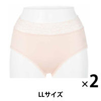 【アウトレット】日本製 からだにフィットするショーツレース付き ピンク LL 002693 1セット（2枚）　【終売品】