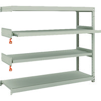 TRUSCO スチールラック M1.5型軽中量棚 1460X445XH1200 4段うちスライド2段 連結 M1.5-4542M2B（直送品）