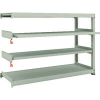 TRUSCO スチールラック M3型中量棚 1800X571XH1200 4段うちスライド2段 連結 M3-4662M2B 1台(1個)（直送品）