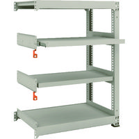 TRUSCO スチールラック M3型中量棚 900X571XH1200 4段うちスライド2段 連結 M3-4362M2B 1台(1個)（直送品）