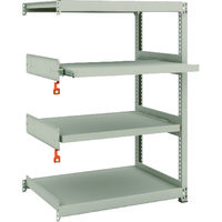 TRUSCO スチールラック M2型軽中量棚 860X600XH1200 4段うちスライド2段 連結 M2-4362M2B 1台(1個)（直送品）