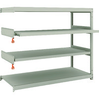 TRUSCO スチールラック M1.5型軽中量棚 1460X595XH1200 4段うちスライド2段 連結 M1.5-4562M2B（直送品）