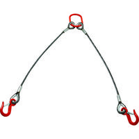 トラスコ中山 TRUSCO 2本吊り玉掛けワイヤロープスリング アルミロックスリング フック付き 6mmX1m TWEL-2P-6S1 1セット（直送品）