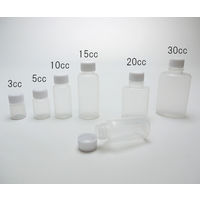 ケーエム化学 ミニサンプルボトル 20cc 白キャップ 11512 1箱(100個) 62-0875-50（直送品）