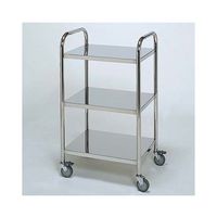 柏ステンレス工業 ステンレスワゴン アーチ型回診車S (枠無) 3段 ステンレスワゴンMB-3UF-S 1個 62-2714-65（直送品）