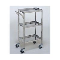 柏ステンレス工業 ステンレスワゴン 回診車 (静音仕様立上) 3段 450×300×800mm ステンレスワゴンMB-1621 1個（直送品）