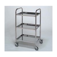 柏ステンレス工業 ステンレスワゴン アーチ型回診車S (立上) 3段 ステンレスワゴンMB-3UV-S 1個 62-2714-69（直送品）