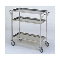 柏ステンレス工業 ステンレスワゴン 回診車L (立上) 3段 750×400×800mm ステンレスワゴンMB-3ZV-L 1個（直送品）