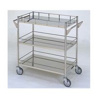 柏ステンレス工業 ステンレスワゴン 回診車L (枠付) 3段 750×450×800mm ステンレスワゴンMB-3ZG-L 1個（直送品）