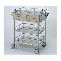 柏ステンレス工業 ステンレスワゴン 回診車L (枠付) 引出2個付 3段 ステンレスワゴン(ヒキダシヅケ)MB-3GH-L 1個（直送品）