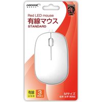 磁気研究所 有線マウス 光学式 ホワイト HDM-2106WH 1個