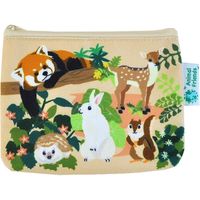 かなる Animal Friends カラーキャンバスミニポーチ