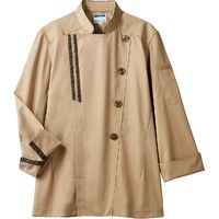 住商モンブラン コックコート 男女兼用 長袖 ベージュ×ブラウン BW6501-7_6L（直送品）