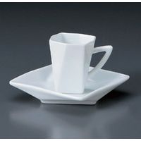 アースモス 美濃焼 カップ＆ソーサー 白磁折り紙デミタスC/S（YUW） [90cc] （2個入）（直送品）