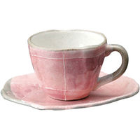 アースモス 美濃焼 和風コーヒーカップ ピンク色十草タタラコーヒーC/S [190cc] （2個入）（直送品）