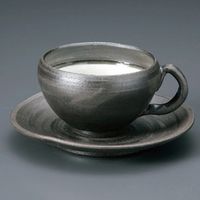 アースモス 美濃焼 和風コーヒーカップ 黒陶コーヒー碗 C/S [220cc] （2個入）（直送品）