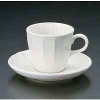 アースモス 美濃焼 カップ＆ソーサー ソギ白コーヒー碗皿 [180cc] （3個入）（直送品）