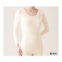 ハヤシ・ニット リブ調キルト 婦人8分袖インナー 1枚入 M ベージュ 3331 1枚 62-2991-93（直送品）