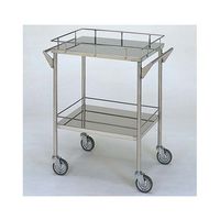 柏ステンレス工業 ステンレスワゴン 回診車M (枠付) 2段 ステンレスワゴンMB-2G-M 1個 62-2714-50（直送品）