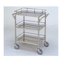 柏ステンレス工業 ステンレスワゴン 回診車M (枠付) 3段 ステンレスワゴンMB-3G-M 1個 62-2714-53（直送品）