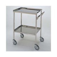 柏ステンレス工業 ステンレスワゴン 回診車M (立上) 2段 ステンレスワゴンMB-2V-M 1個 62-2714-55（直送品）