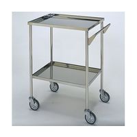 柏ステンレス工業 ステンレスワゴン 回診車L (立上) 2段 ステンレスワゴンMB-2V-L 1個 62-2714-56（直送品）