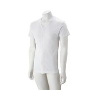 ケアファッション 紳士半袖大寸ワンタッチシャツ ホワイト 61-7381　　ナビスカタログ