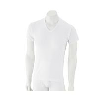 ケアファッション 紳士半袖U首シャツ　 ホワイト 38021　61-7381　　ナビスカタログ