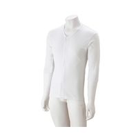 ケアファッション 紳士7分袖大寸ホックシャツ ホワイト 61-7381ナビスカタログ