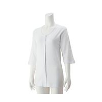 ケアファッション 婦人7分袖大寸ホックシャツ ホワイト 4L 38116-08 1枚 61-7376-73（直送品）