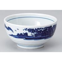 アースモス 美濃焼 丼 染付山水腰張5.0丼 （4個入）（直送品）