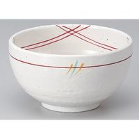 アースモス 美濃焼 丼 粉引赤格子