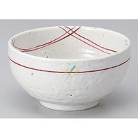 アースモス 美濃焼 丼 粉引赤格子5.0丼 （3個入）（直送品）