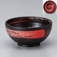 アースモス 美濃焼 丼 朱嵐黒御影砂目5.0丸丼 （5個入）（直送品）