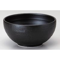 アースモス 美濃焼 丼 わらく黒マット石目5.5丼 （3個入）（直送品）