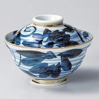 アースモス 美濃焼 蓋丼 染付ツタ絵蓋丼 （3個入）（直送品）