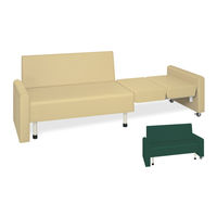 クランケット 座幅40(全幅65)×長さ122(全長180)×座高39(全高73)cm ライトグリーン TB-1410 1個（直送品）