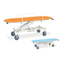 高田ベッド製作所 C型油圧ストレッチャー150 幅55×長さ180×高さ50~80cm スカイブルー TB-1441 1個（直送品）