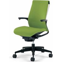 【組立設置込】コクヨ M4 オフィスチェア 固定肘 樹脂脚 PU巻きキャスター ホワイト/リーフグリーン CR-G2201F6GGQ3-VN 1脚（直送品）